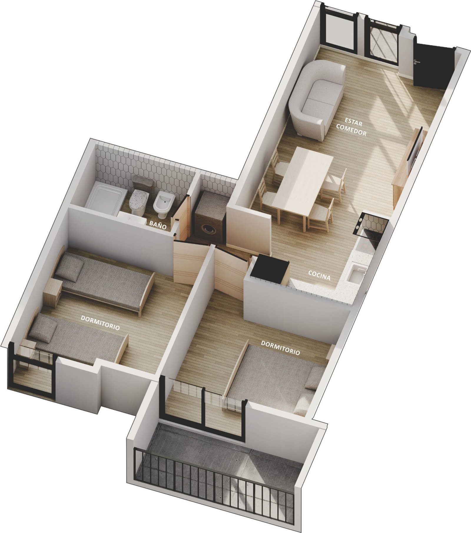 Planta 3D de unidad Las Heras 4950
