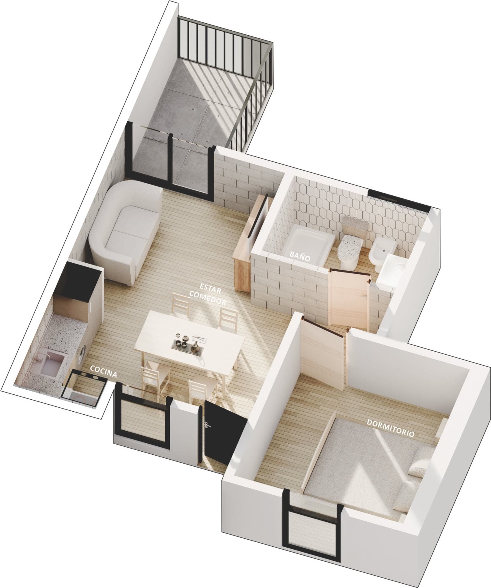 Planta 3D de unidad Las Heras 4950